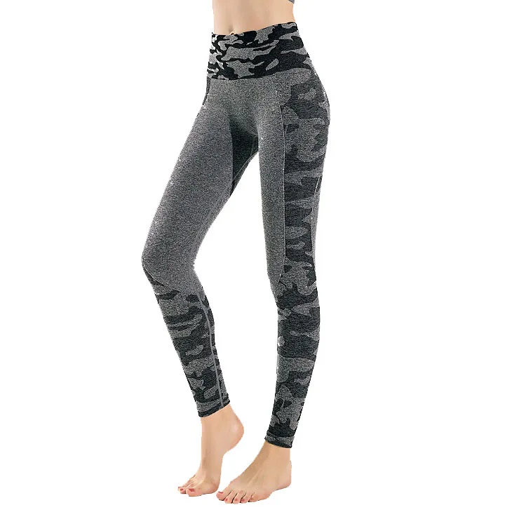 

Women OEM Seamless Leggings Athletic Active Gym Yoga Camo Legging Pants, As picture