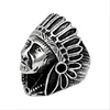 Vintage Tibetan Silver Plated Native American Men's Indian Chief Head Band Ring