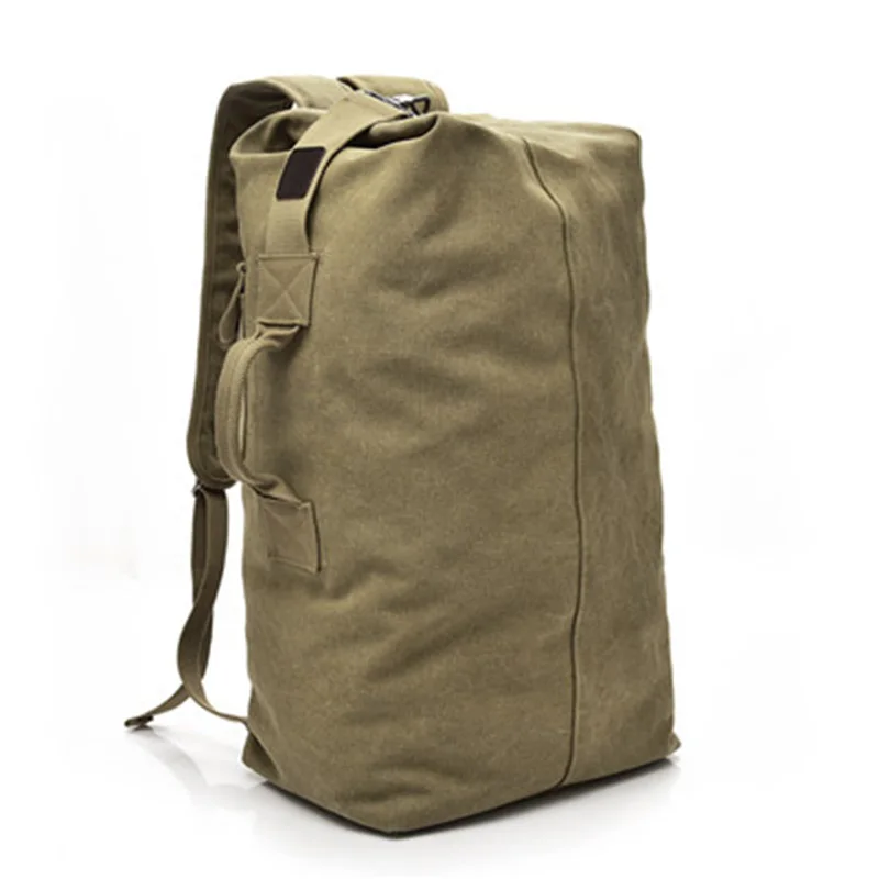 

Fashion Large Capacity Travel Backpack Men Outdoor Mountaineering Sports Bag Canvas Boy Camping Hiking Bucket Luggage Bag, Khaki/green/black