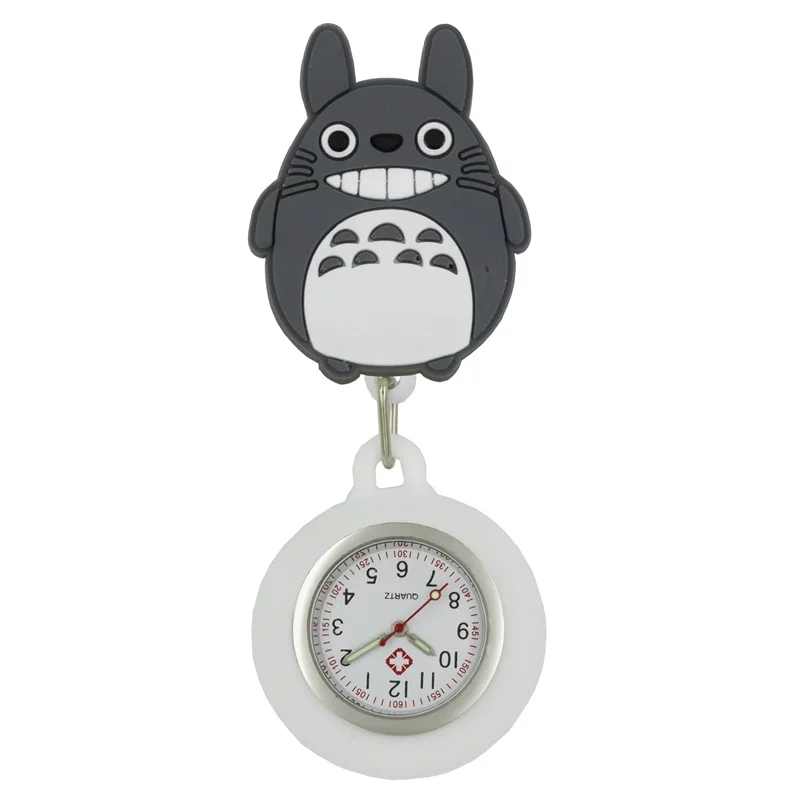 
2019 hot 3D cartoon animal design retractable Luminous Needle Quartz Movement Nurse Doctor Silicone Watch 