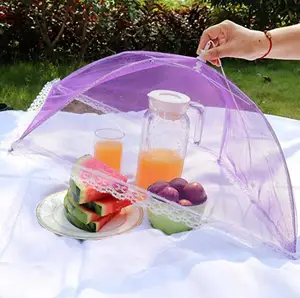 Image of New Multi Color Pop Up Mesh Screen Food Cover Tent Umbrella Folding Outdoor Picnic Foods Covers Meshes High Quality
