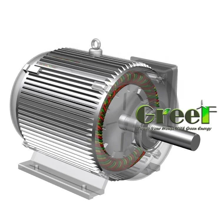 
5kW 250rpm 380v free energy permanent magnet generator , low speed long lifespan alternator 