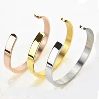 

Personalize Custom 6mm/8mm wide blank plain Stainless Steel Engrave Bangle/Engraved Cuff tanishq gold Bracelet designs Wholesale