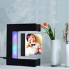 High tech Christmas gift crafts E shape levitating frame magnetic levitation floating picture photo frame with Led