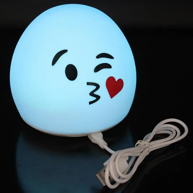 Cute Lamp Silicon Night Light LED with Sensitive Tap Control 7 Changing LED Romantic and Warm White Modes Kids Gift