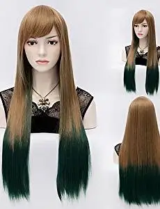 Wigs have an attractive convenience fashion Straight Mix Color Long Straight Hair Wigs Synthetic Hair Wigs Fashion Style