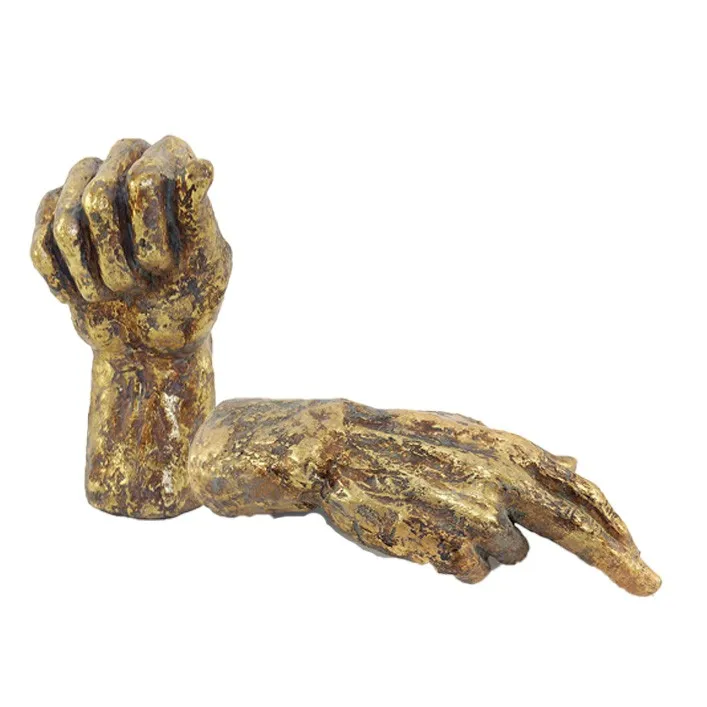 Leaf Decorations Resin Hand Sculpture Wall Decor Gold Home Decoration Artificial Friendly Hand Gestures Picture details