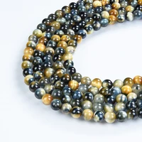 

Wholesale Golden Blue Tiger Eye Gemstone Beads DIY Bracelet Natural Stone Bead Strand Gemstone Beads forJewelry making