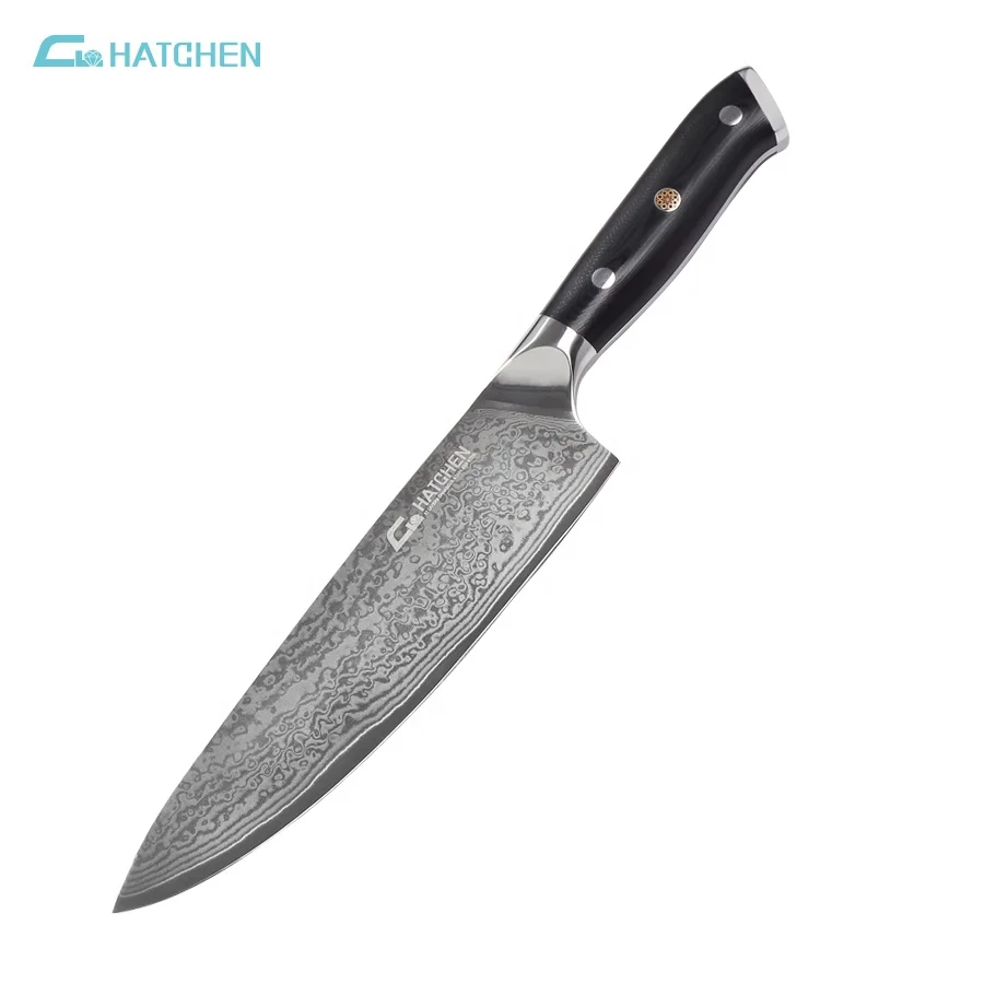 Japanese AUS10 professional G10  handle 67 layers  kitchen knife damascus chef knife