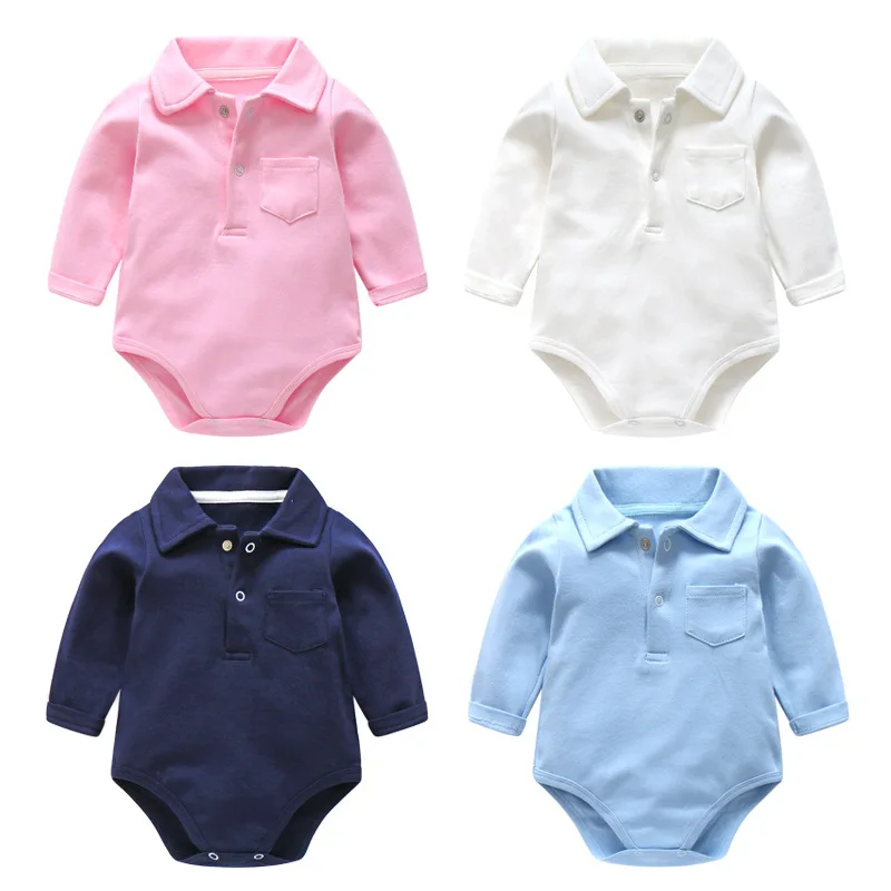 Infant Clothing Onesie Polo Collar Baby Rompers White Plain Baby Clothes Romper Buy Baby