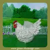 Garden decoration white hand painted ceramic rooster glazed