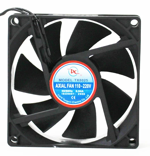 

8025 EC 115v 230v axial fan, Ball or sleeve bearing fan, 3 inch 80mm  cooling fan, Black