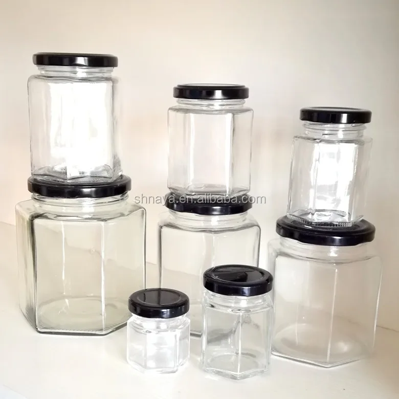 16oz 500ml Clear Storage Food Grade Sweets Square Glass Jar For Kitchen