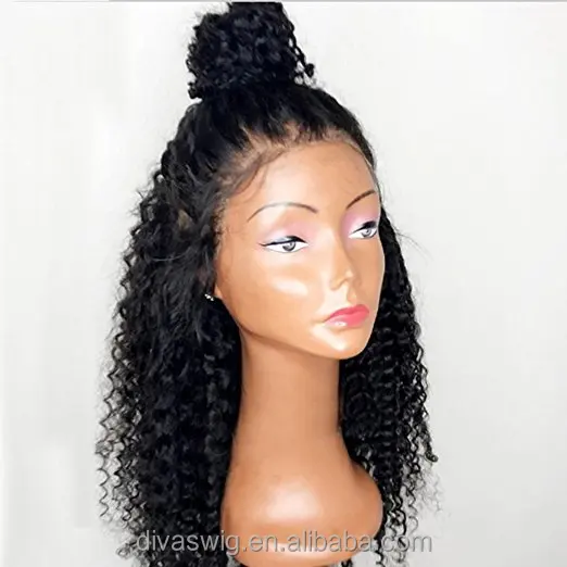 Hot 180%density brazilian human hair 360 lace wig for black women kinky curly 360 lace frontail wig