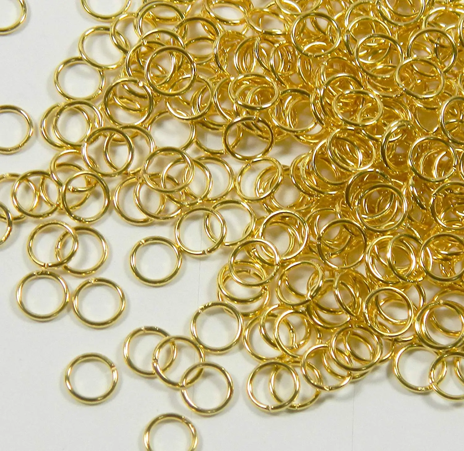 Rockin Beads 400 Jump Rings Gold Plated Brass 6mm Round 18 Gauge Jewelry Connectors Chain Links