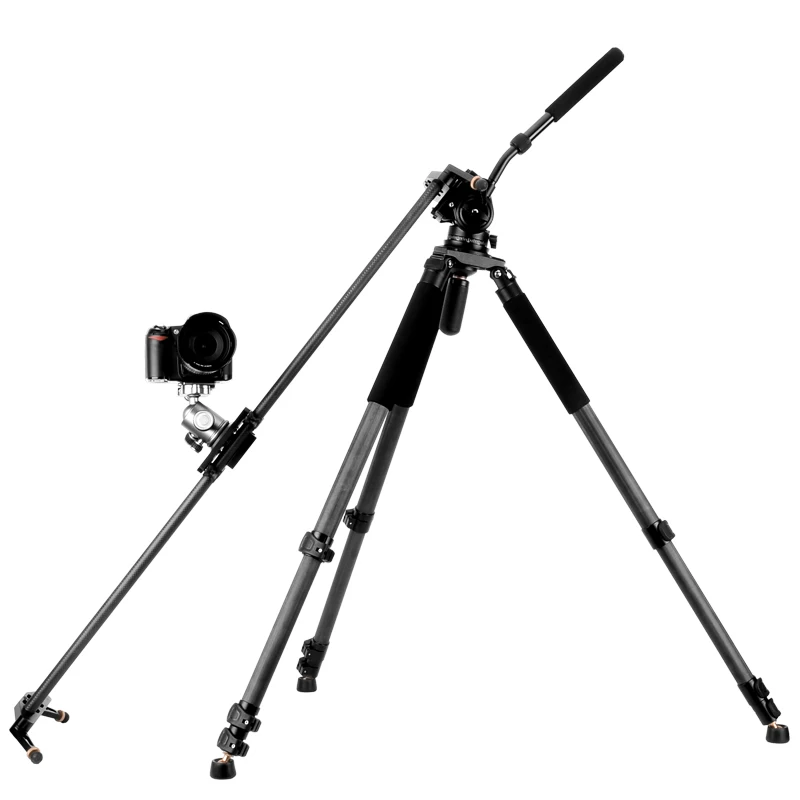 

2018 new carbon fiber tripod 191cm 75.2inch tripod kit &18 load capacity tripod stand with 3-way fluid pan head for DSLR