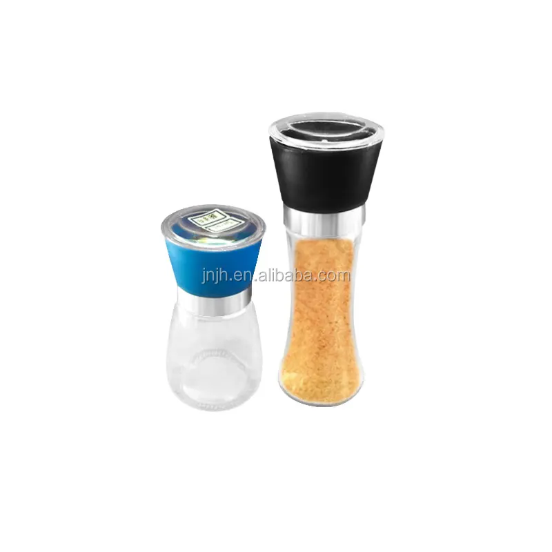 Glass Spice Jar Match With Plastic Grinder Lid Buy Clear Round Salt