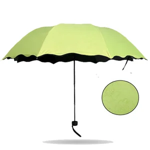 2018 new invention color changing fabric wet rain magic umbrella