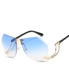 frame less metal and plastic arm fashionable lentes de sol sun glasses 2018 new arrivals