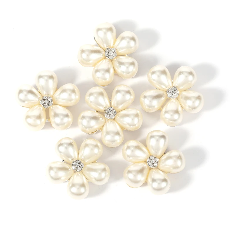 

12mm Fashion Silver Wedding Invitation Buttons Decoration, Pearl White Buttons for Clothes, N/a