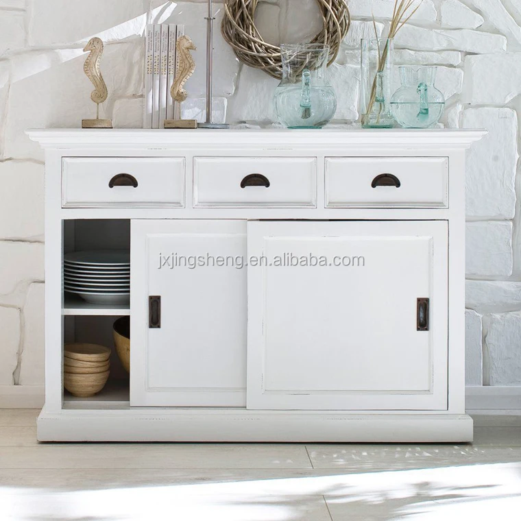 Modern White Kitchen Cabinet Designs 3 Drawers Buffet Sideboard