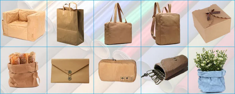 Washable Kraft Paper Portable Hand Bag