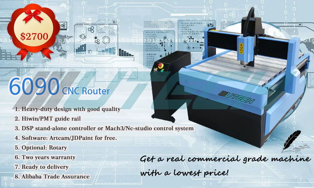 Art Carving Wood MDF Acrylic PVC Soft Metal CNC Router 6090 metal prices