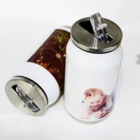 

Customized Stainless Steel Filtered Water Bottles Double Wall Cola Can Shape Travel Water Bottle with Straw Lid for Cold Drinks