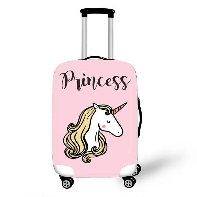 

Coolost Adorable Unicorn Licorne Luggage Cover Custom Printed Stretch Dust-proof Spandex Suitcase Cover, Customized