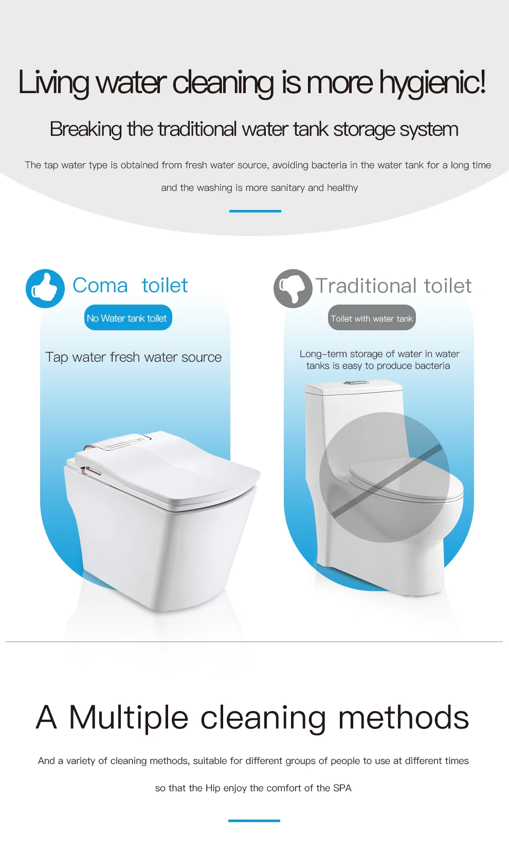 Wholesale customized good quality automatic open self-cleaning toilet seat square shower toilet