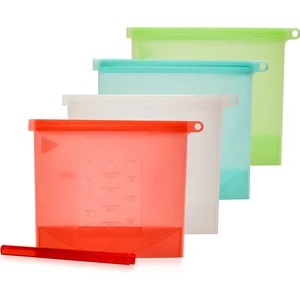 Image of Reusable Silicone Food Storage Bag Leakproof Silicone Bag Silicone Lunch Bag