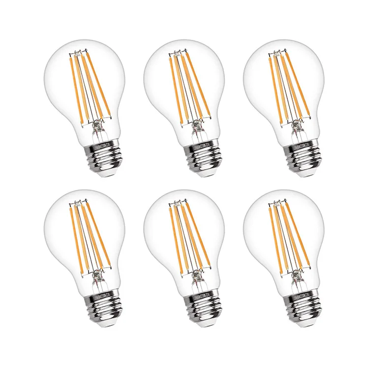 Warm color E26 Medium Base lamp 6W 2700k A19 Dimmable Vintage ST64 Filament Edison LED Bulb for Decorate Home Restaurant