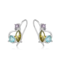 

95029 xuping artificial multi color artificial crystal earrings design for kids