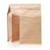 100% food grade customized recyclable eco zipper eight side sealed biodegradable food packing paper bag