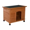 Outdoor Solid Wood Dog House with Removable Hinged Asphalt Roof