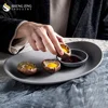 Cafe Used Tableware In Stock 28cm Flat Plate Stoneware