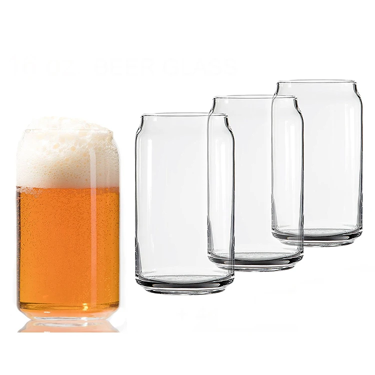 

China Suppliers Hot Sale Craft 16oz Can Shape Beer Glass Cup for Bar, Clear