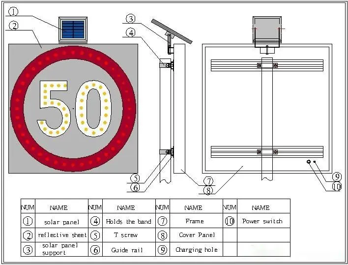 solar led road safety signs