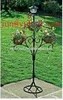 Stand alone black steel planter with top solar ligth and 3 baskets including coco liners
