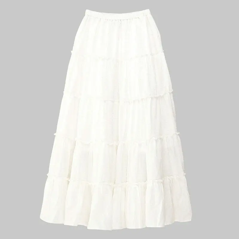 Белая широкая юбка