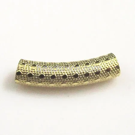 Beadsnice ID 25966 Brass Beads Curved Textured Pattern Hotel Tube