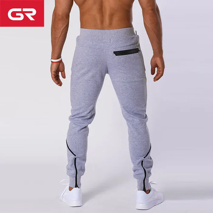 men's french terry joggers with zipper pockets