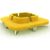 Long Lasting air fabric leather bed settee corner sofa couch