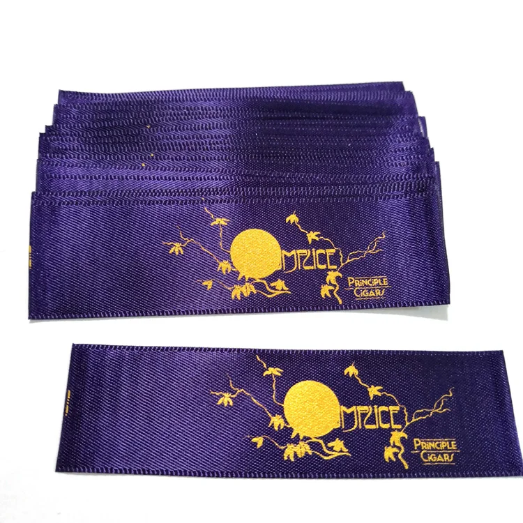 

Luxury both side soft gold foil satin label for cigar, Custom;white;black;blue