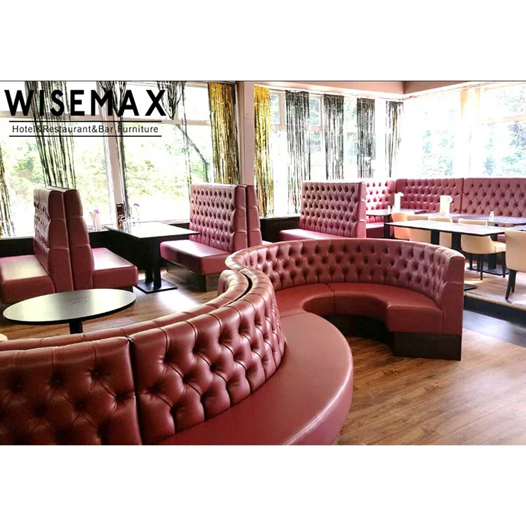
wholesale custom made modern furniture used black seating round restaurant booths 