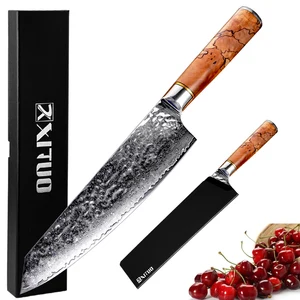 8 inch Damascus Chef Knife Pro Kiritsuke Cleaver Knives Japan vg10 Damascus steel Forged Handmade Kitchen Slicing Gift Knife CN