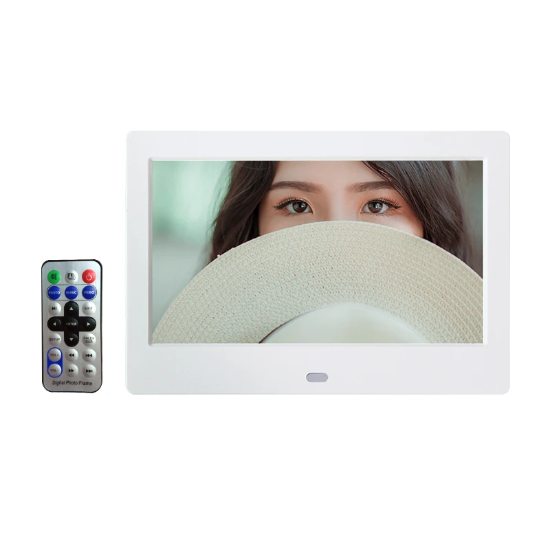 
White frame 7 inch 800*480 digital photo frame 