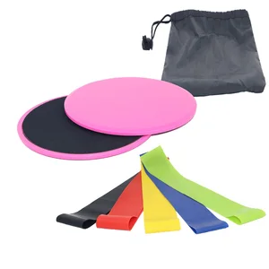 Core sliders and Resistance Bands for Abdominal and Leg Exercise