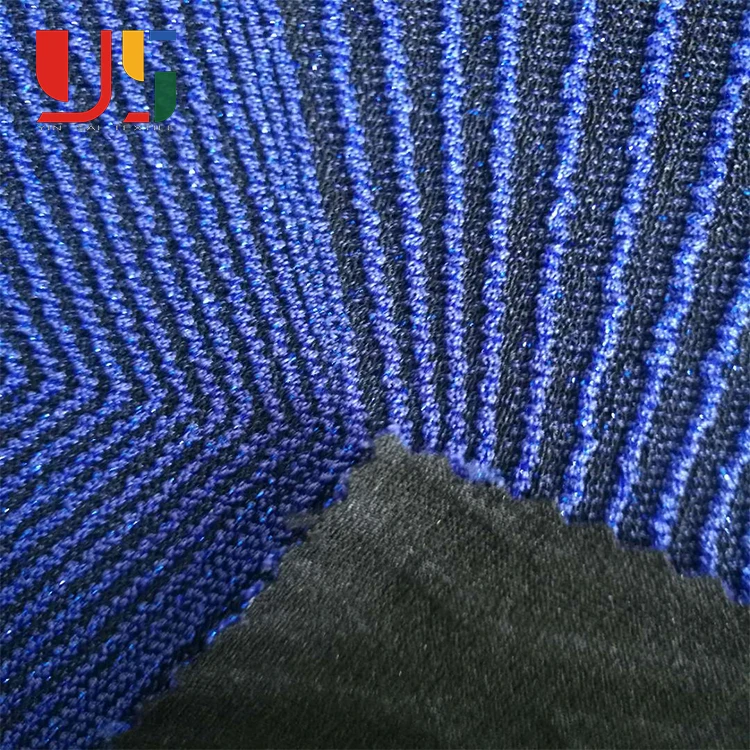 knitted jacquard lurex nylon spandex fabric with metallic