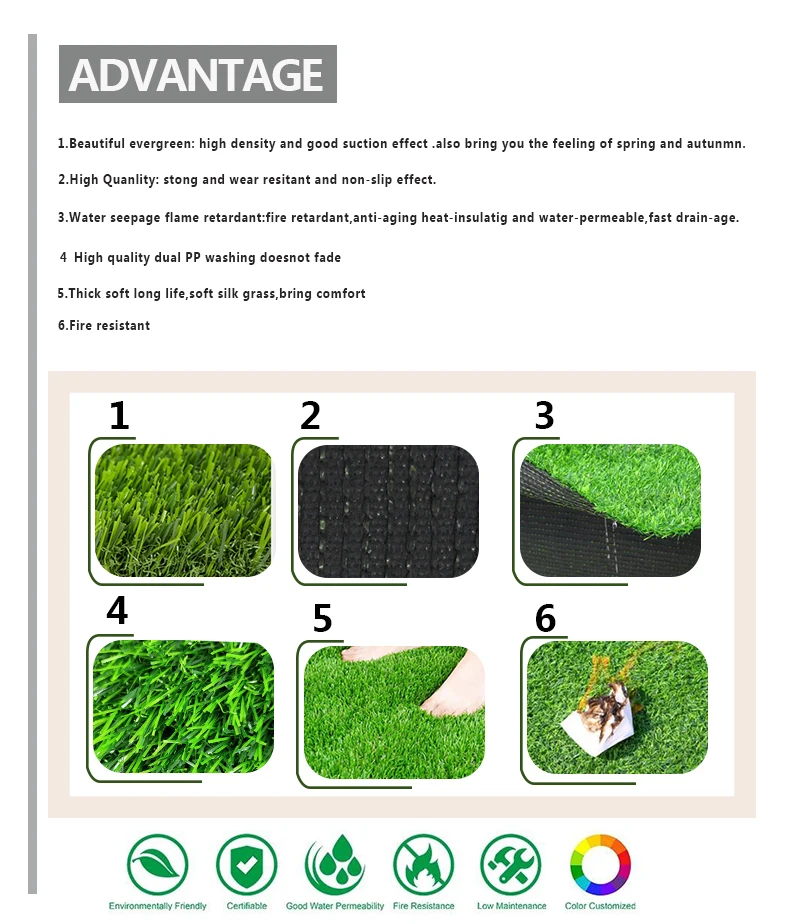 Quality Strong Wearable Yarn 10mm/20mm/30mm Artificial Grass For